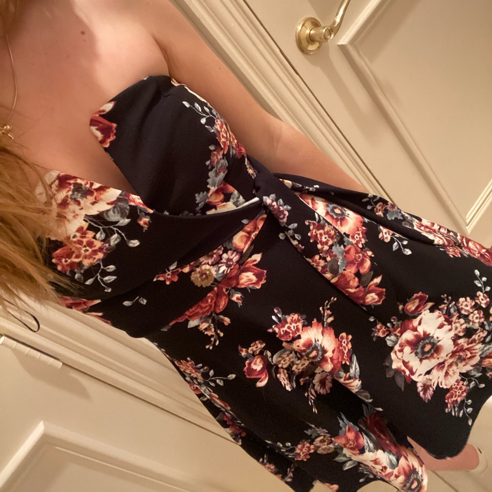 Vacation Black Floral Dress